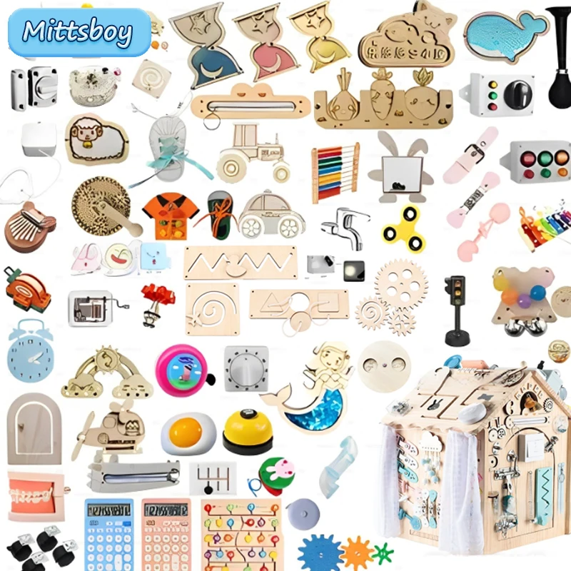 Kids Education Usa - Montessori Busy Board DIY Wood Accessories
