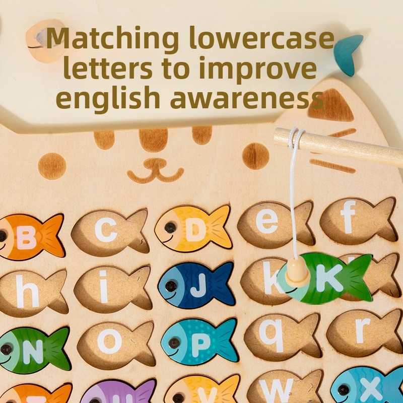 Abc Kids Early Education - Wooden Magnetic Fishing Game Kids ABC