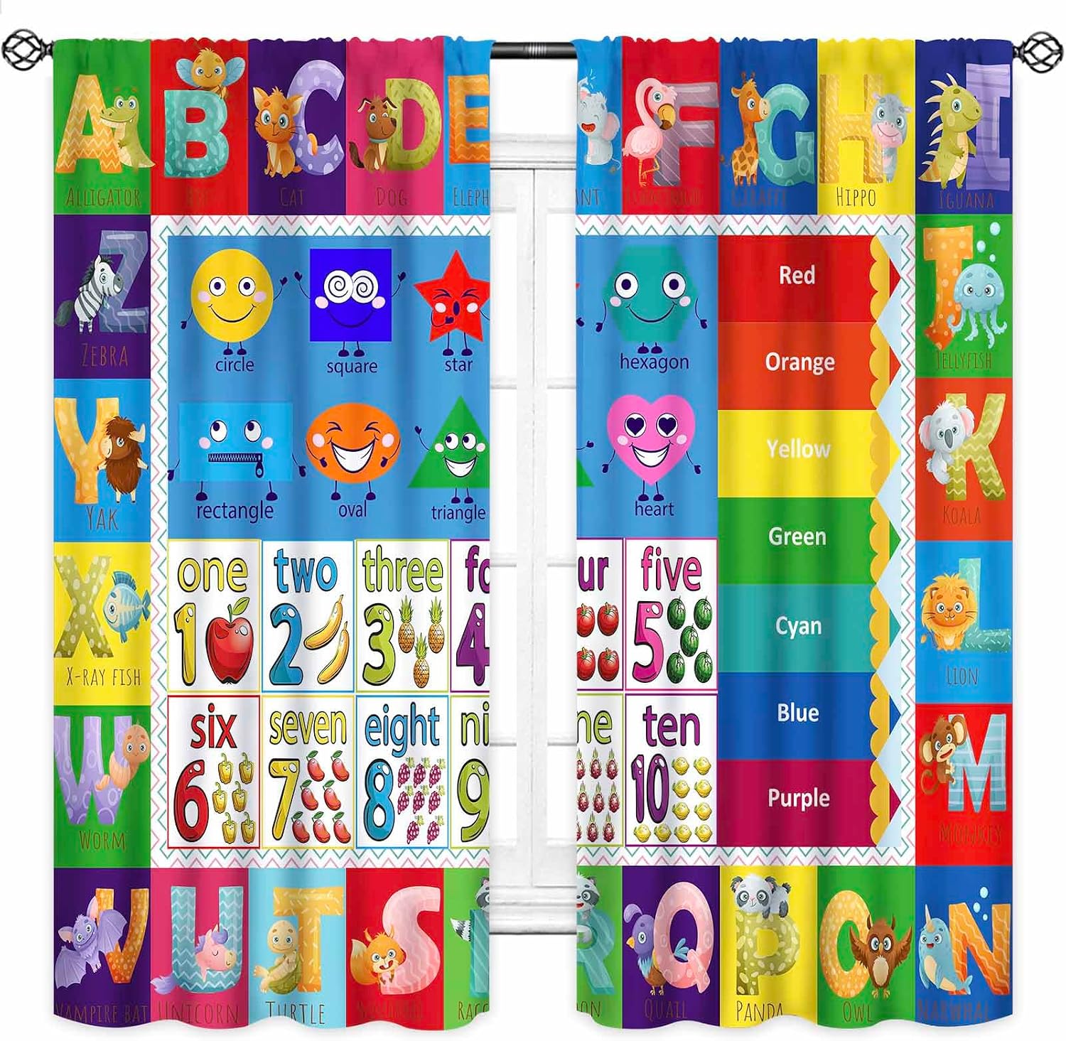 ABC Number Shape Curtain Panel - огляд і ціна Abc Kids Early Education