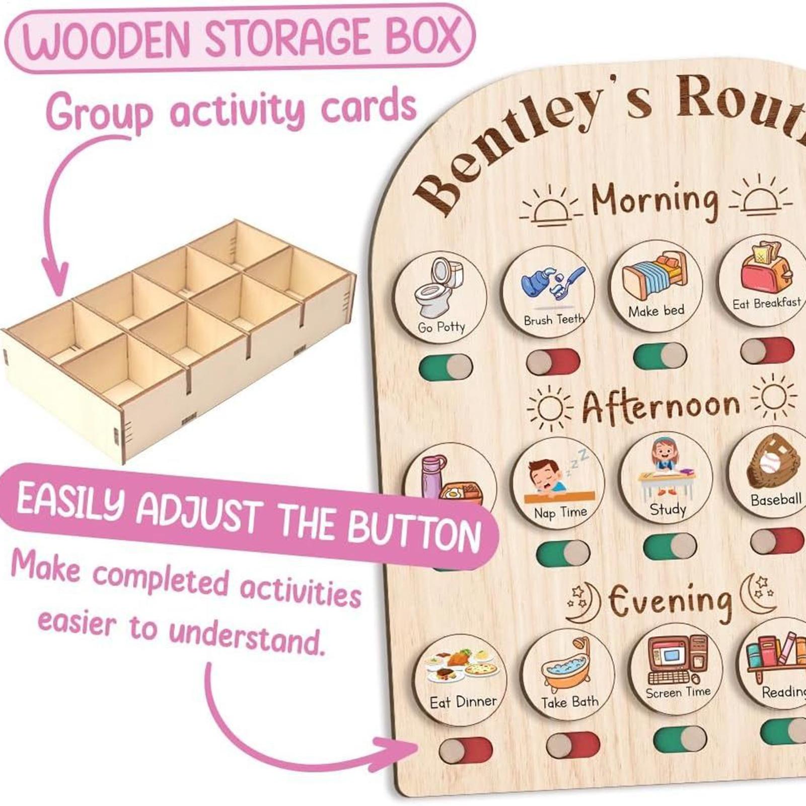 Kids Daily Routine Chart, Wood - огляд і ціна Kids Education Planner