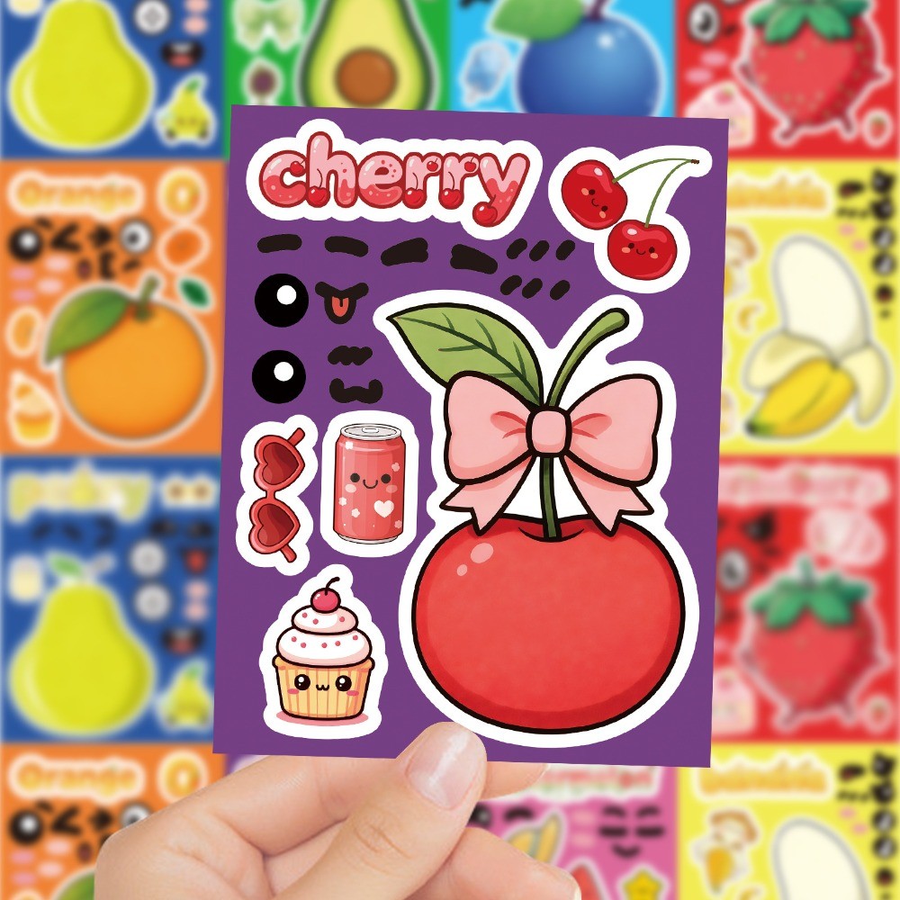 8 Sheets Make Face Cute Cartoo - огляд і ціна Kids Education Store
