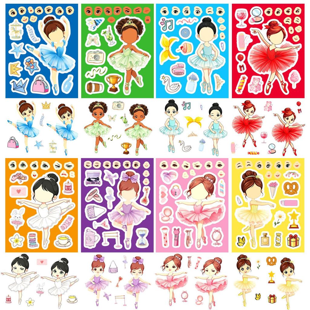8Sheets Ballet Girl Make Face  - огляд і ціна Kids Education Store