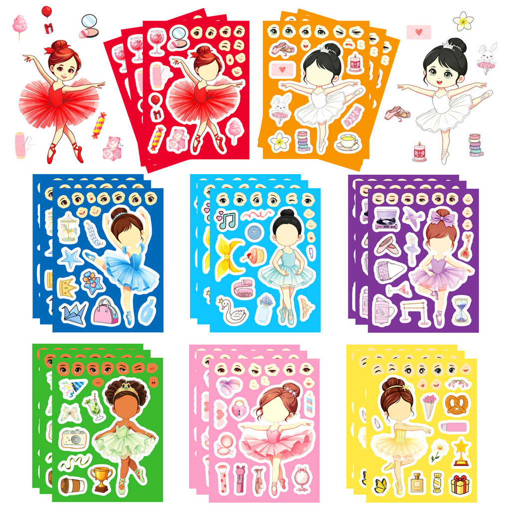 8Sheets Ballet Girl Make Face  - огляд і ціна Kids Education Store